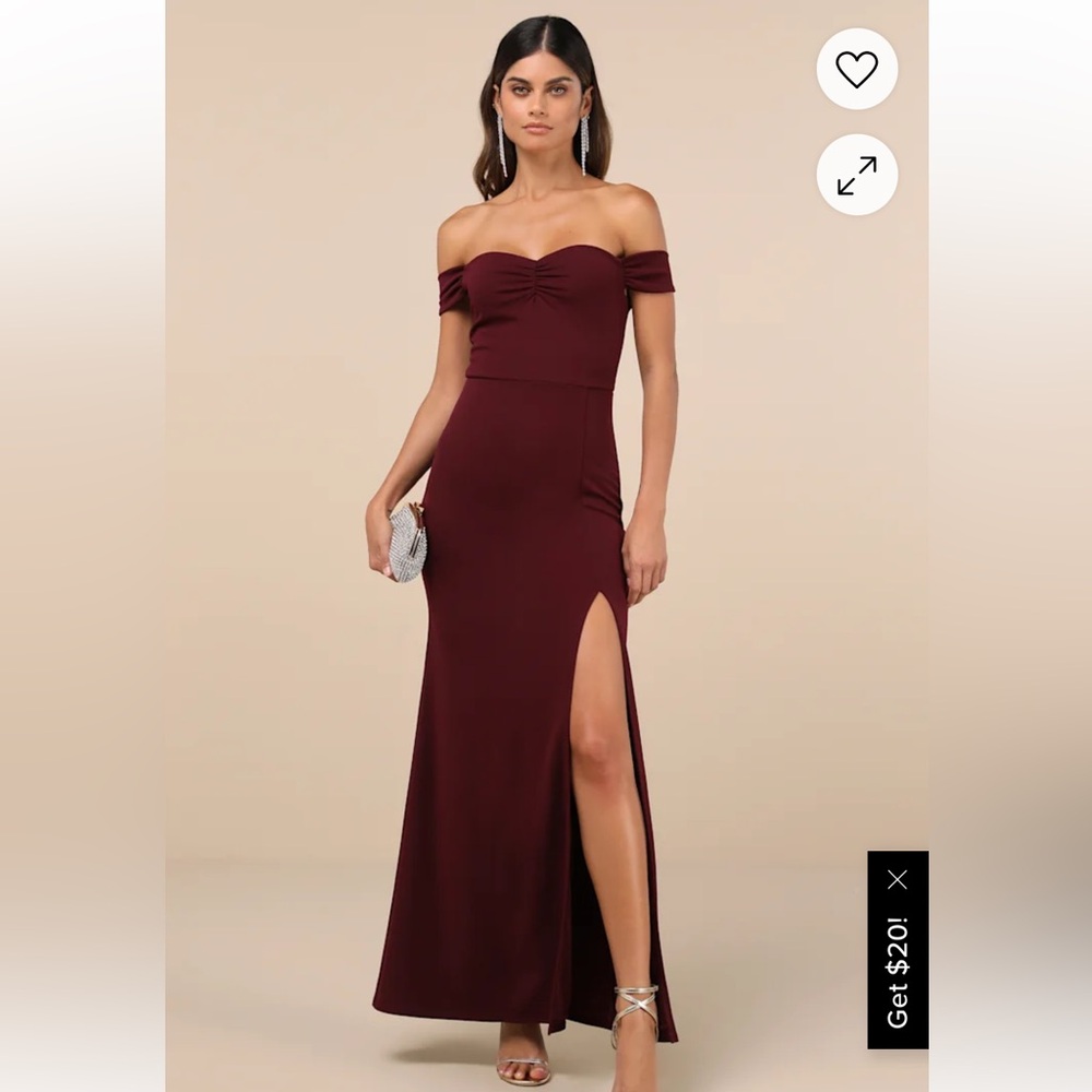 Elegant Off-Shoulder Burgundy Dress